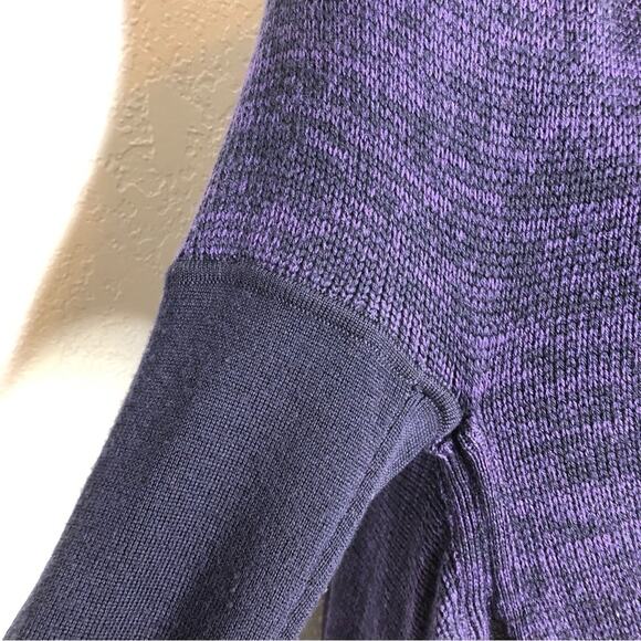 Lululemon Wrap It Up dark purple elbow patch side zip merino wool cardigan 8 - Picture 7 of 16